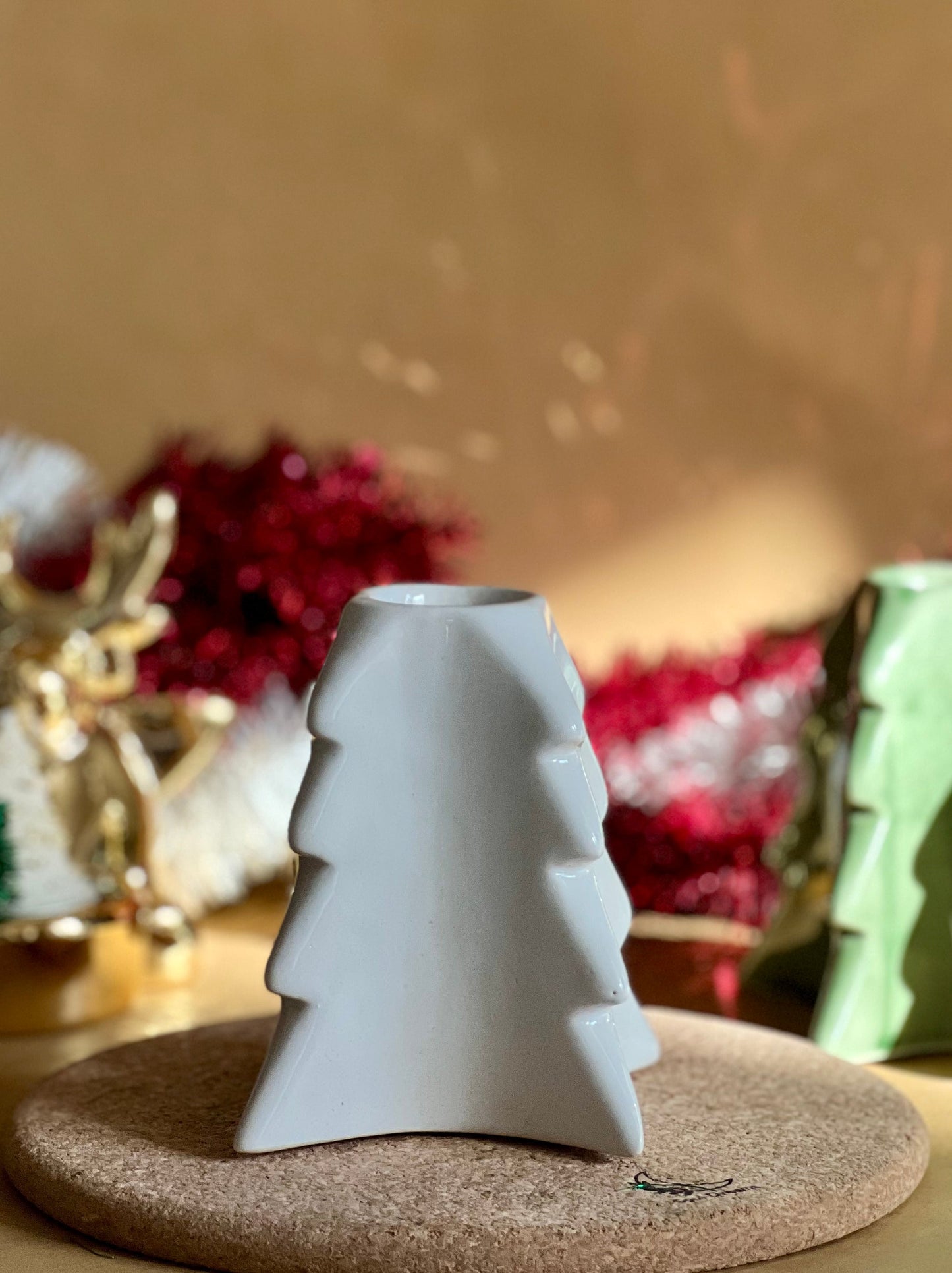 Christmas Tree handmade ceramic candle holders Soul Dreams