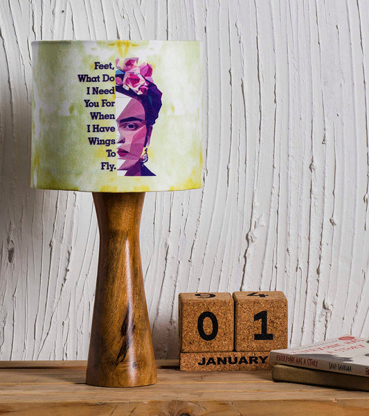 Frida Kahlo Wooden Shade Lamp (Round) Soul Dreams