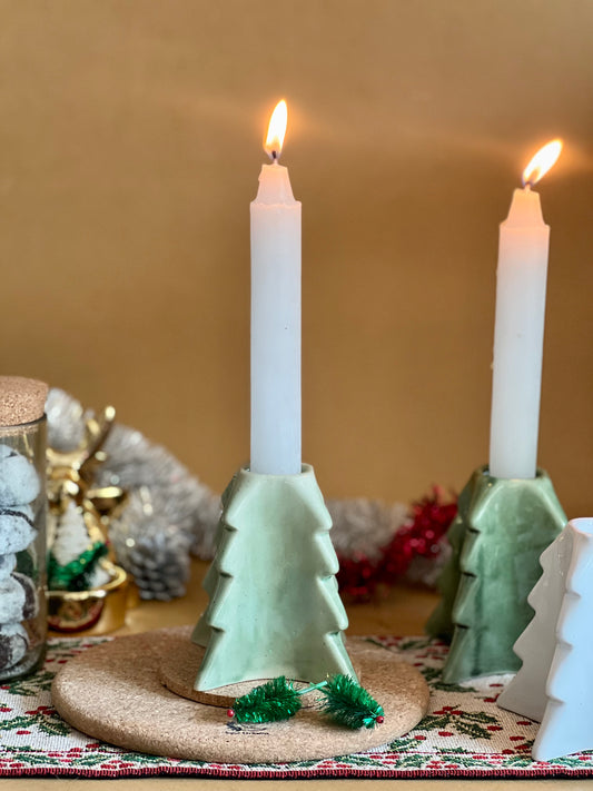 Christmas Tree handmade ceramic candle holders - Soul Dreams
