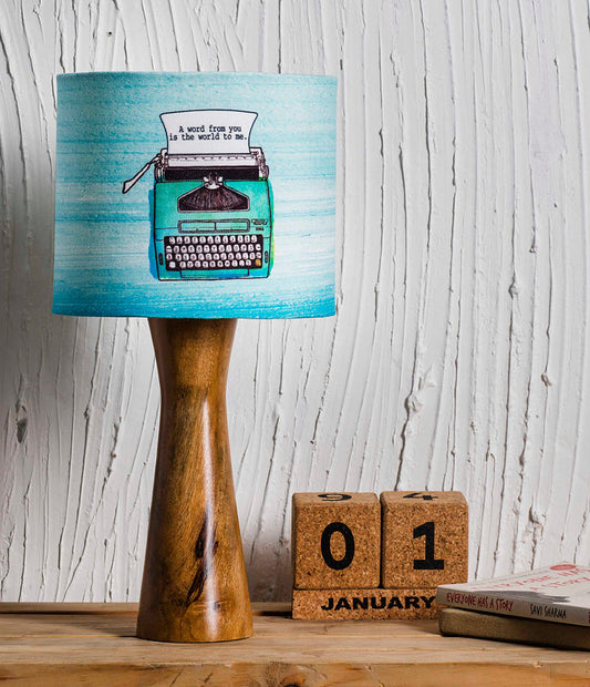 Typewriter Wooden Shade Lamp Soul Dreams