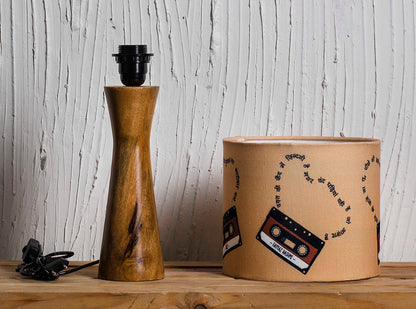 Vintage Cassettes Wooden Shade Lamp Soul Dreams