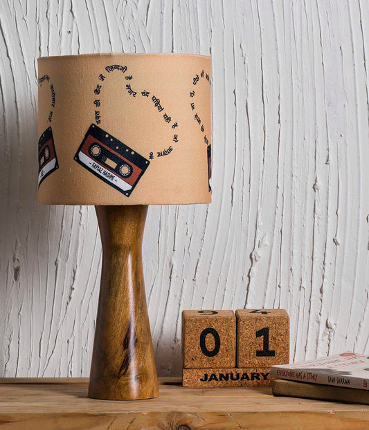 Vintage Cassettes Wooden Shade Lamp Soul Dreams