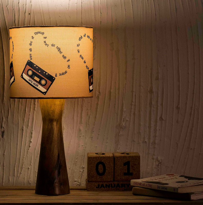 Vintage Cassettes Wooden Shade Lamp Soul Dreams